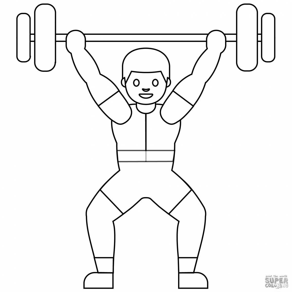 Coloring book monumental weightlifter