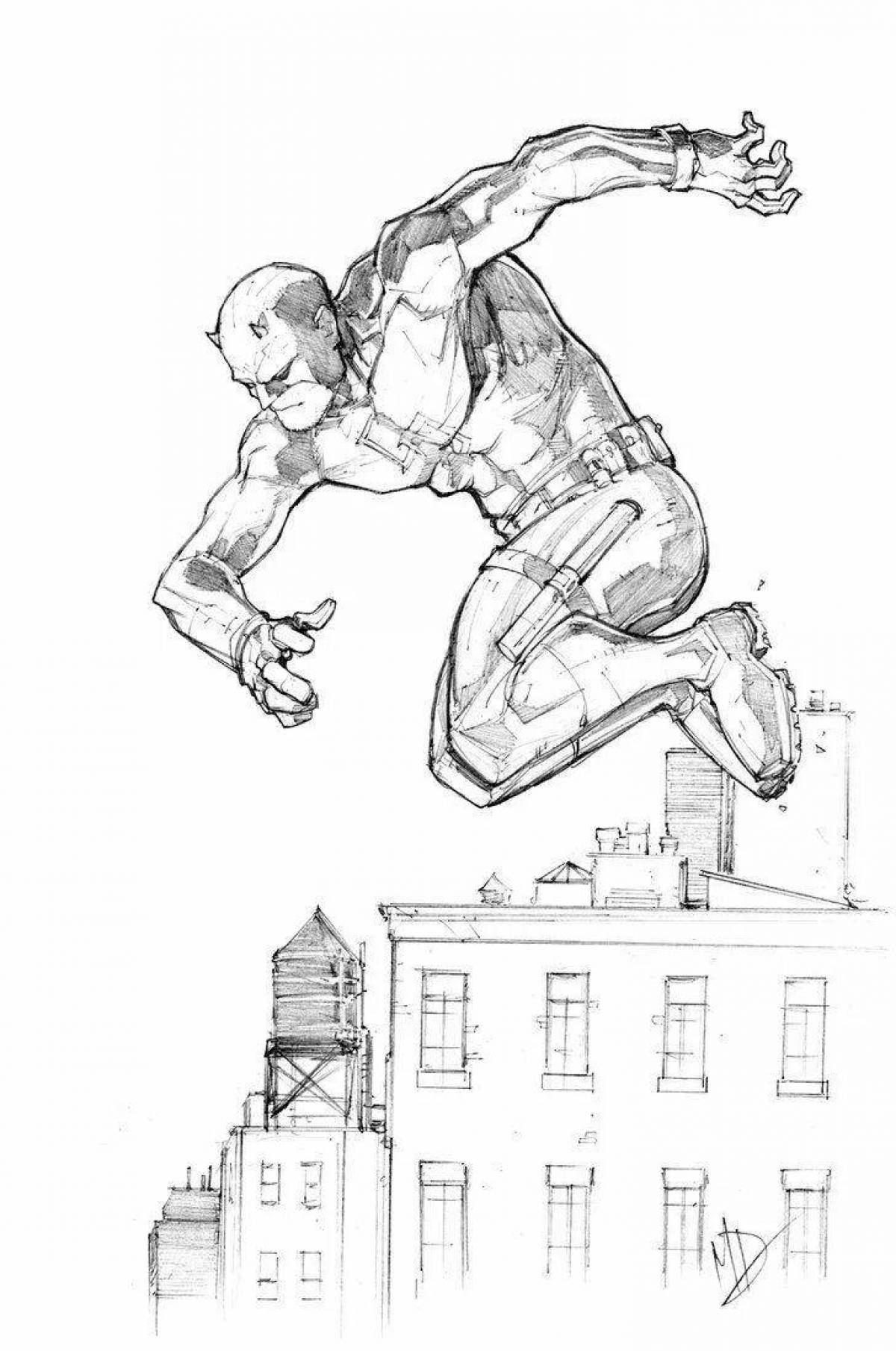 Daredevil coloring page - elegant