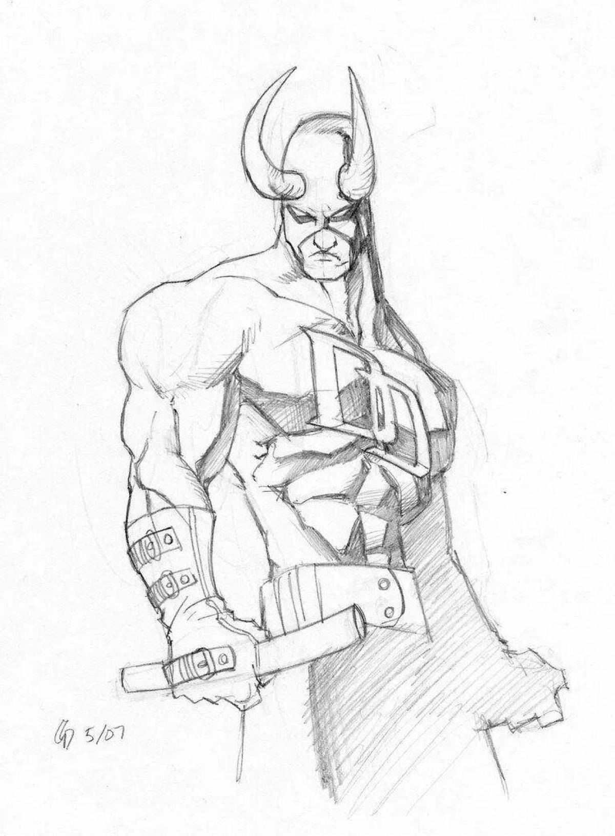 Daredevil coloring page - multicolored