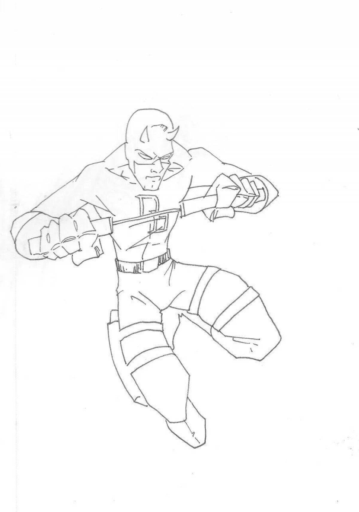 Daredevil coloring page - bright colors