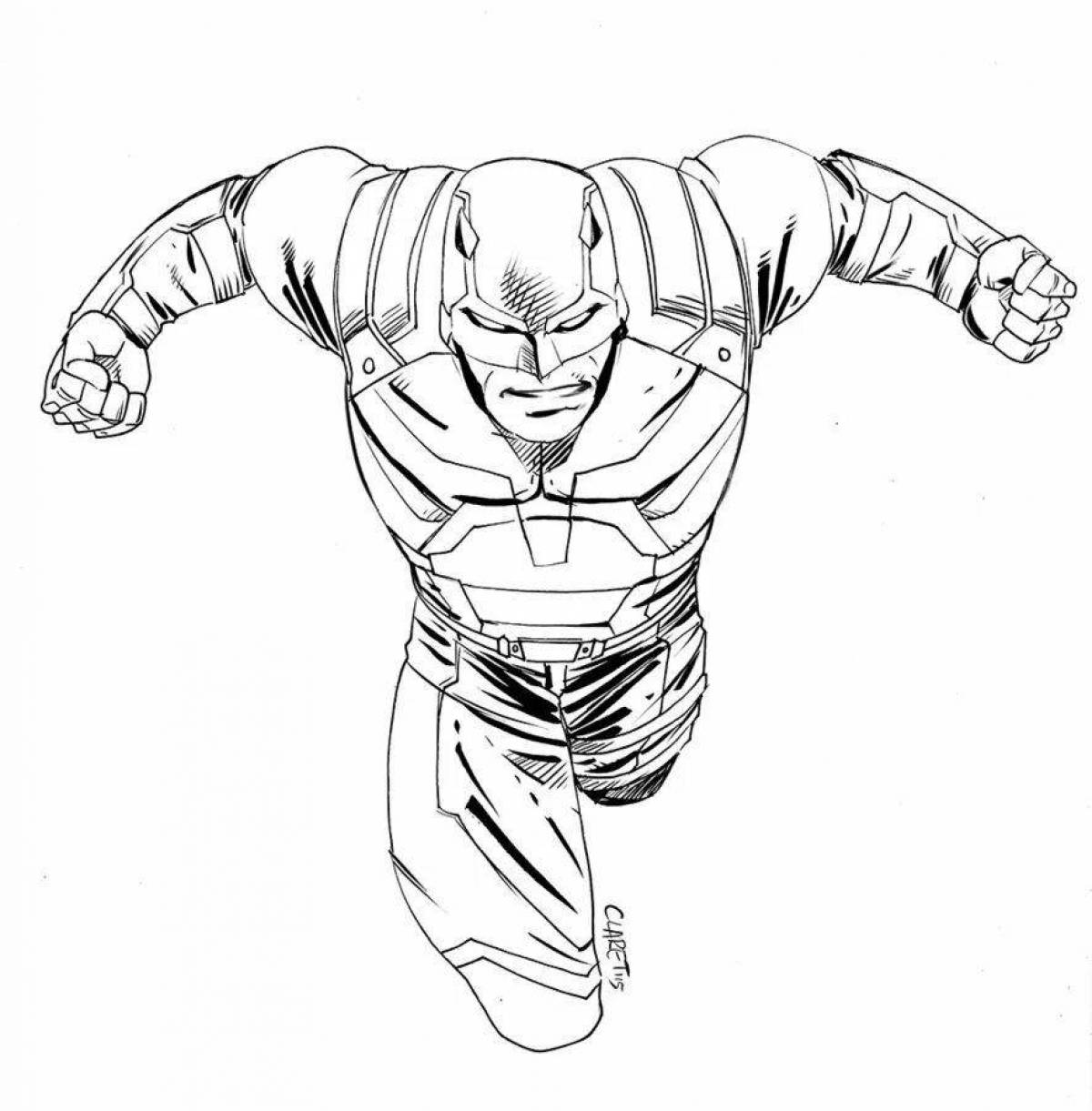 Daredevil coloring page - bright colors