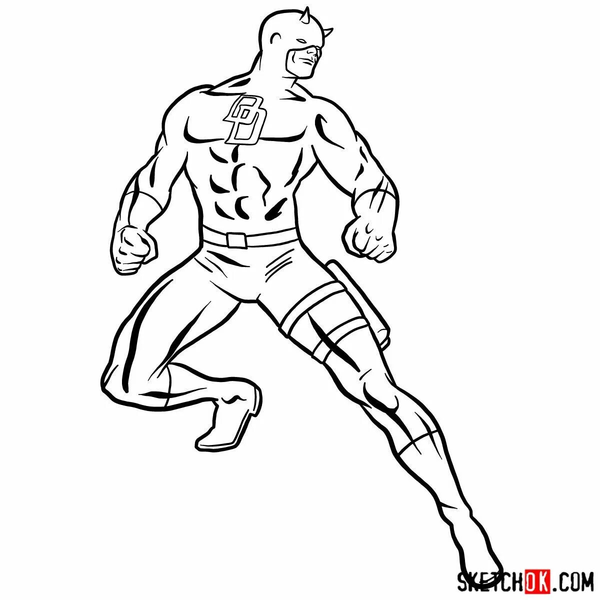 Daredevil coloring page - colorful bright