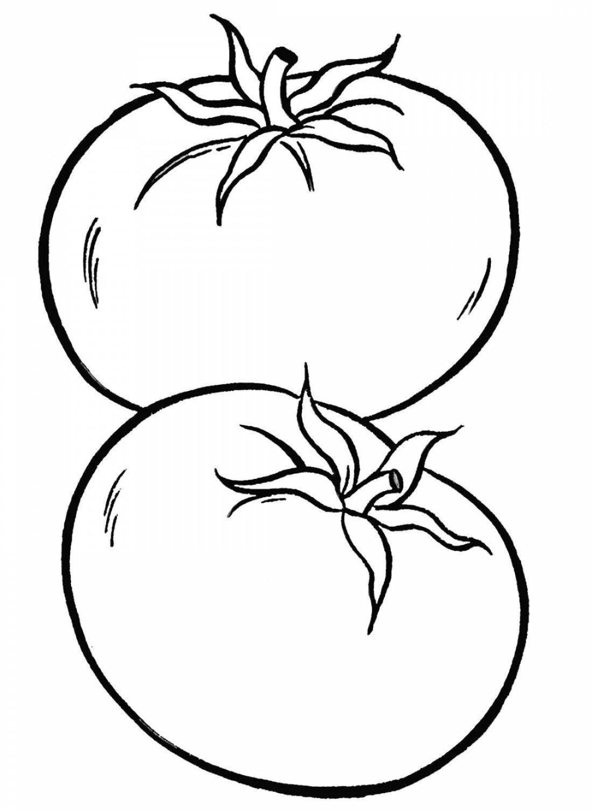 Animated tomato coloring page
