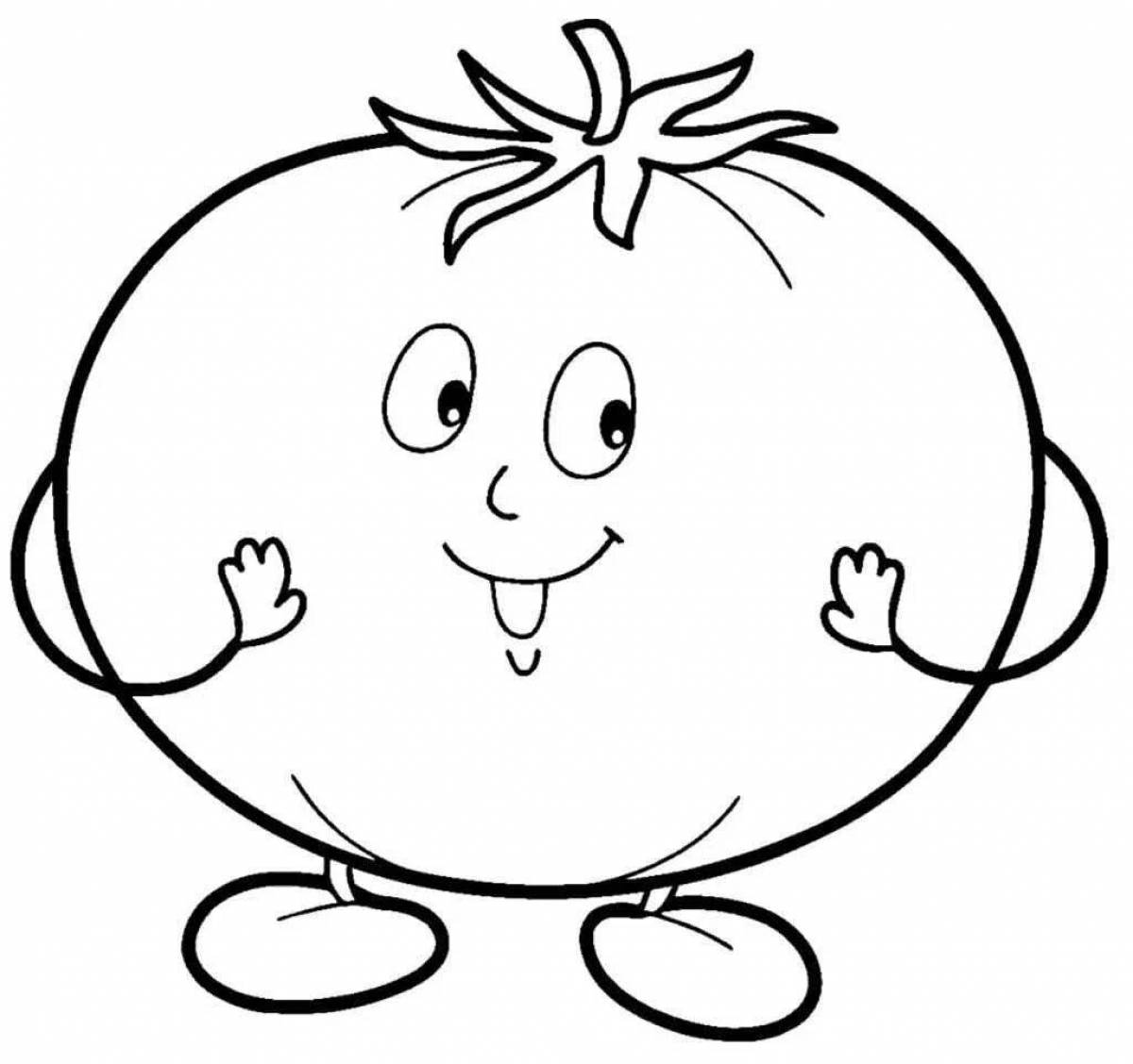 Holiday tomato coloring page