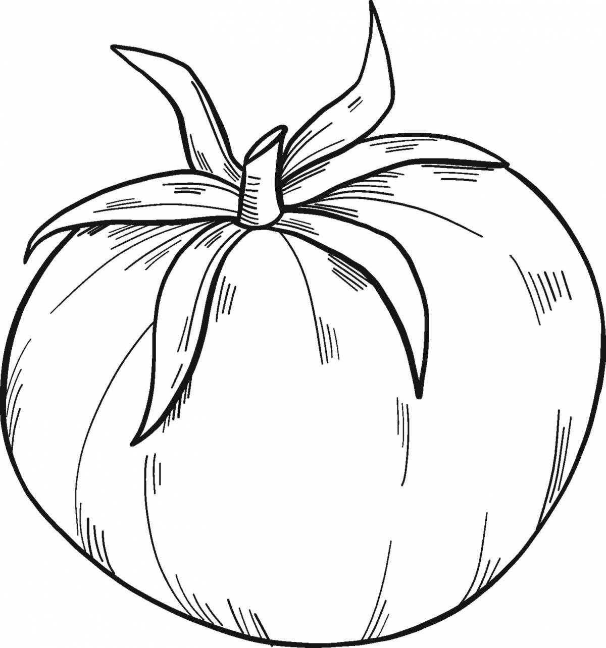 Outgoing tomato coloring page