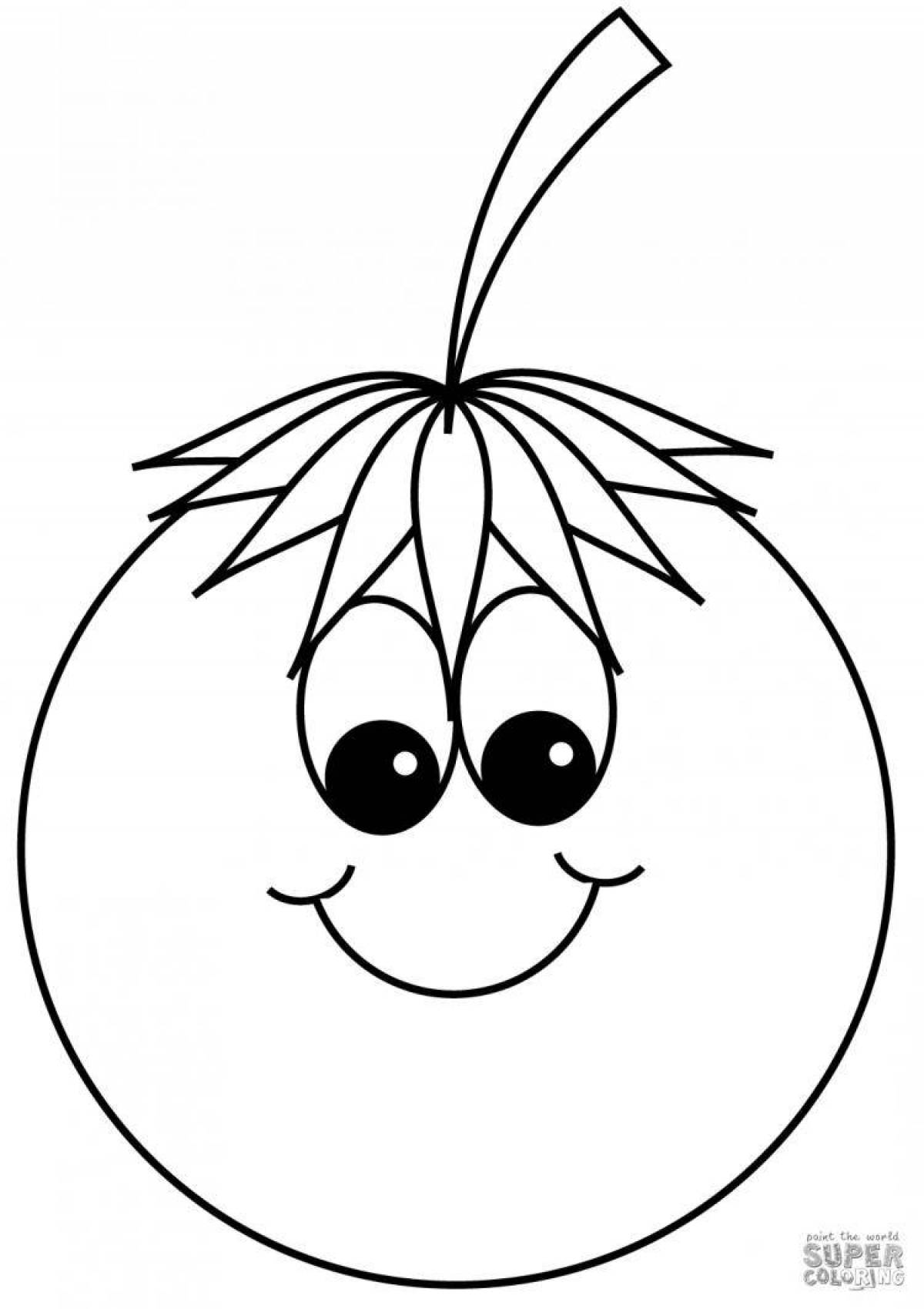 Dazzling tomato coloring page