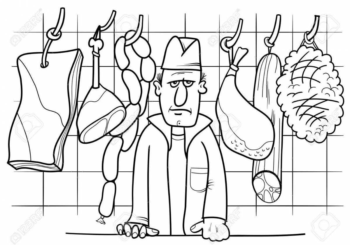 Animated saleswoman coloring page