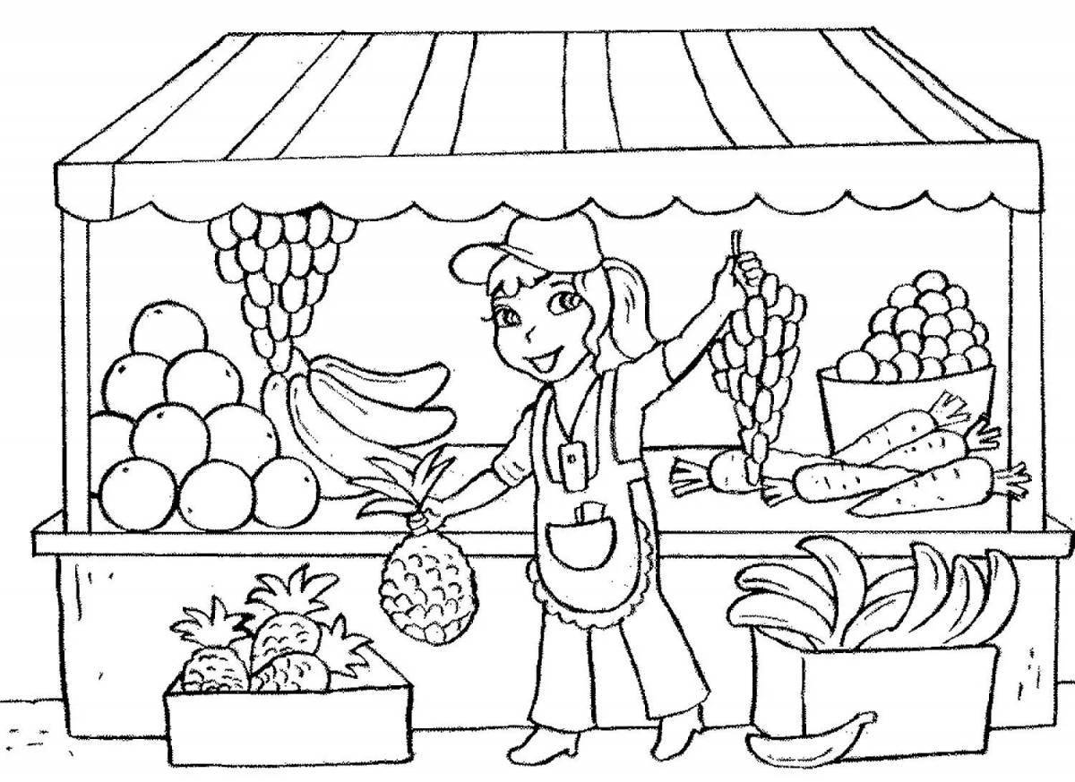 Coloring book horny saleswoman