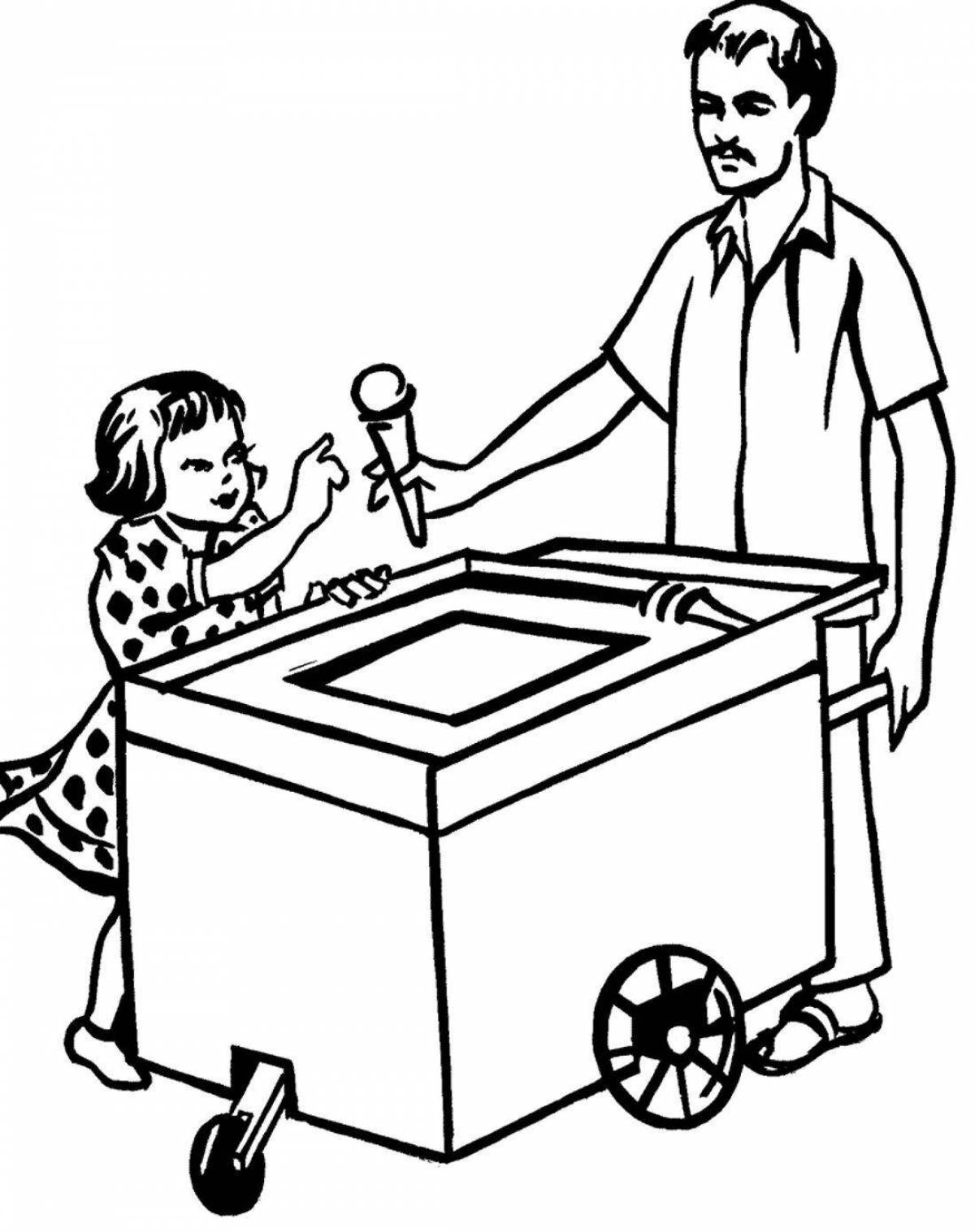 Coloring book determined saleswoman