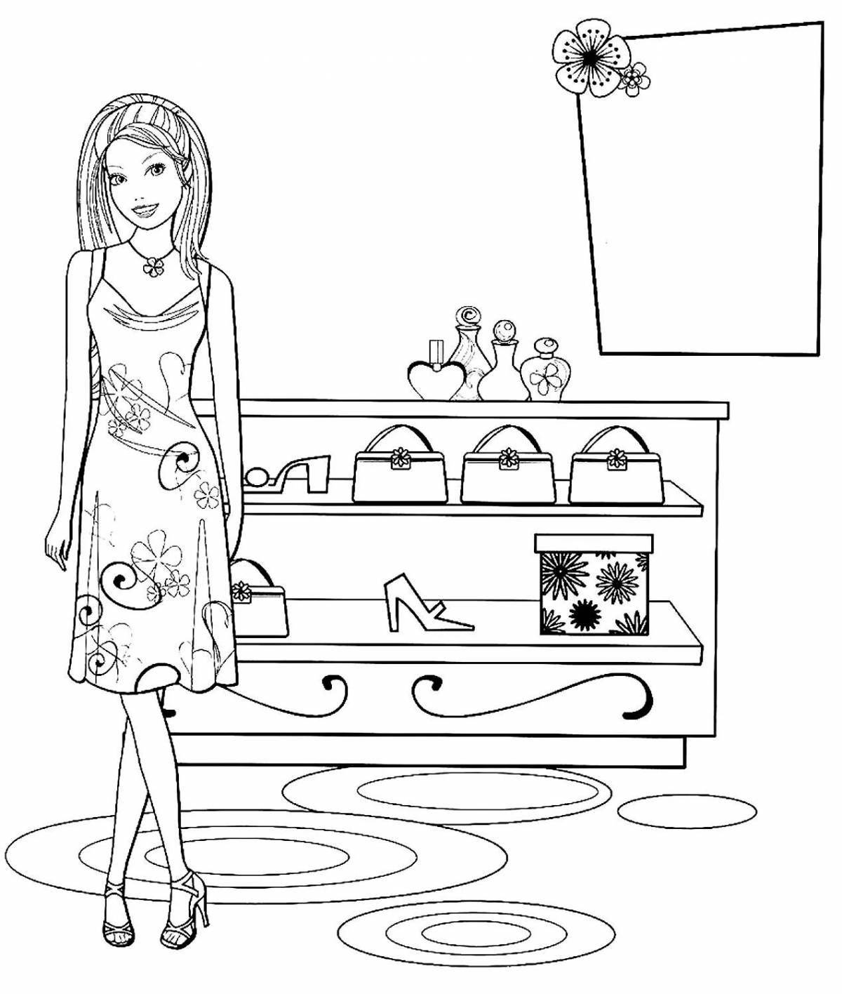 Coloring book brave saleswoman