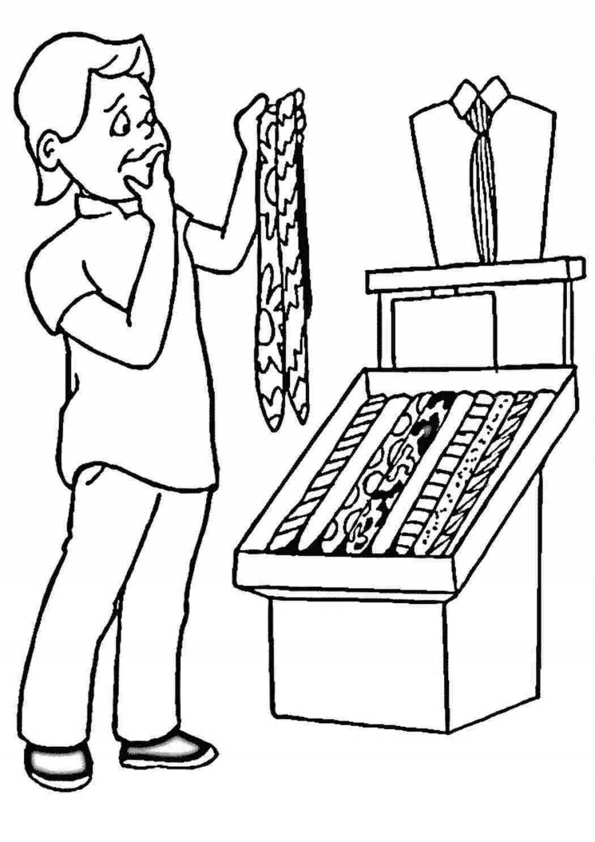 Coloring book ambitious saleswoman