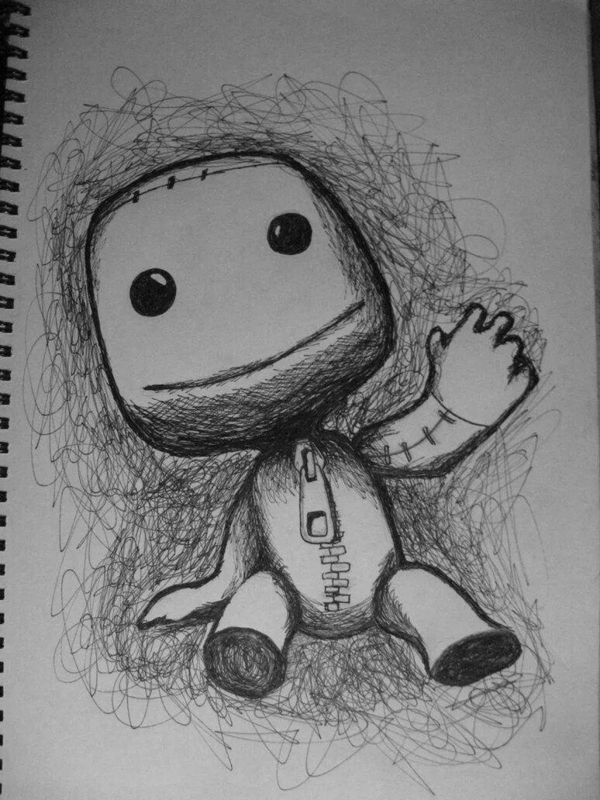 Colorful sackboy coloring book