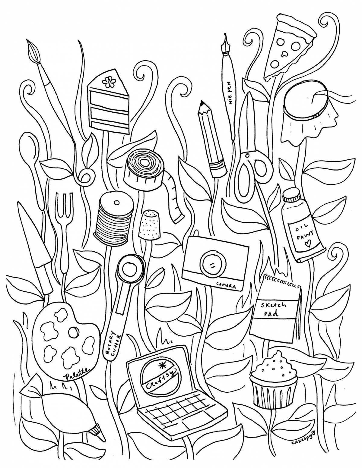 Bright coloring art page