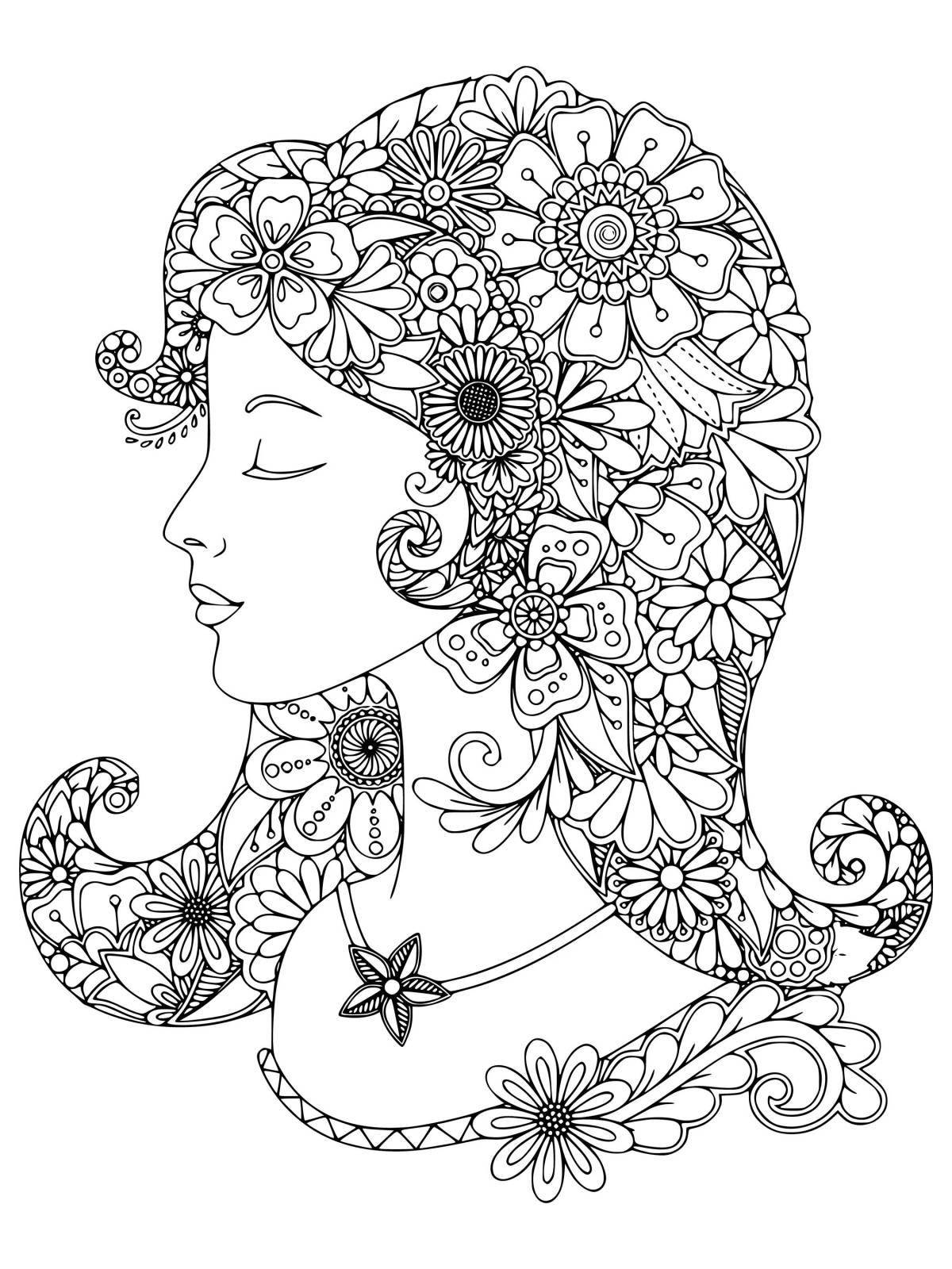 Attractive coloring art page