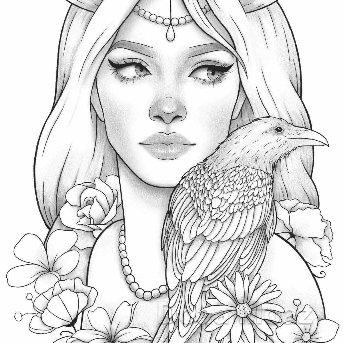 Charming coloring art page