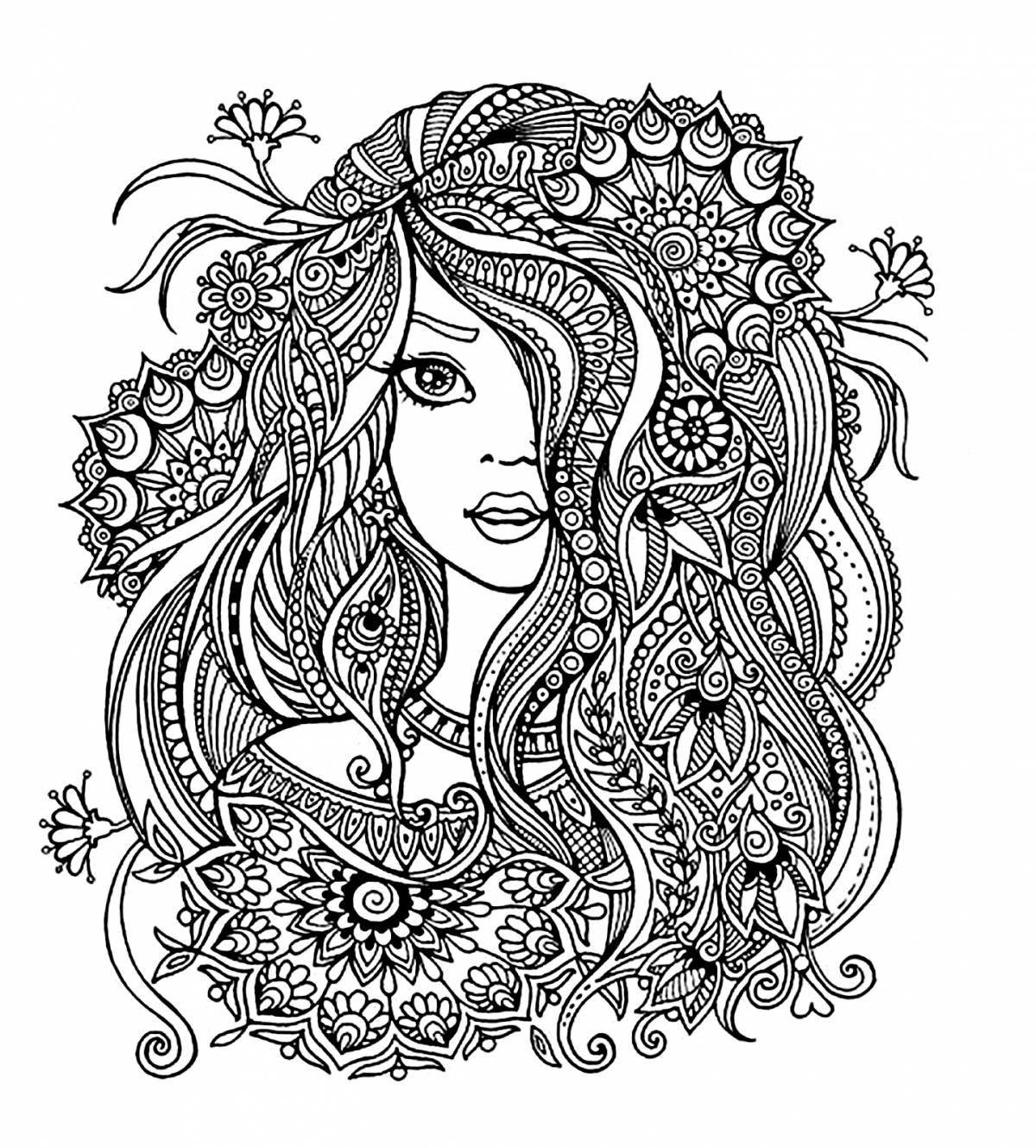 Dramatic coloring art page