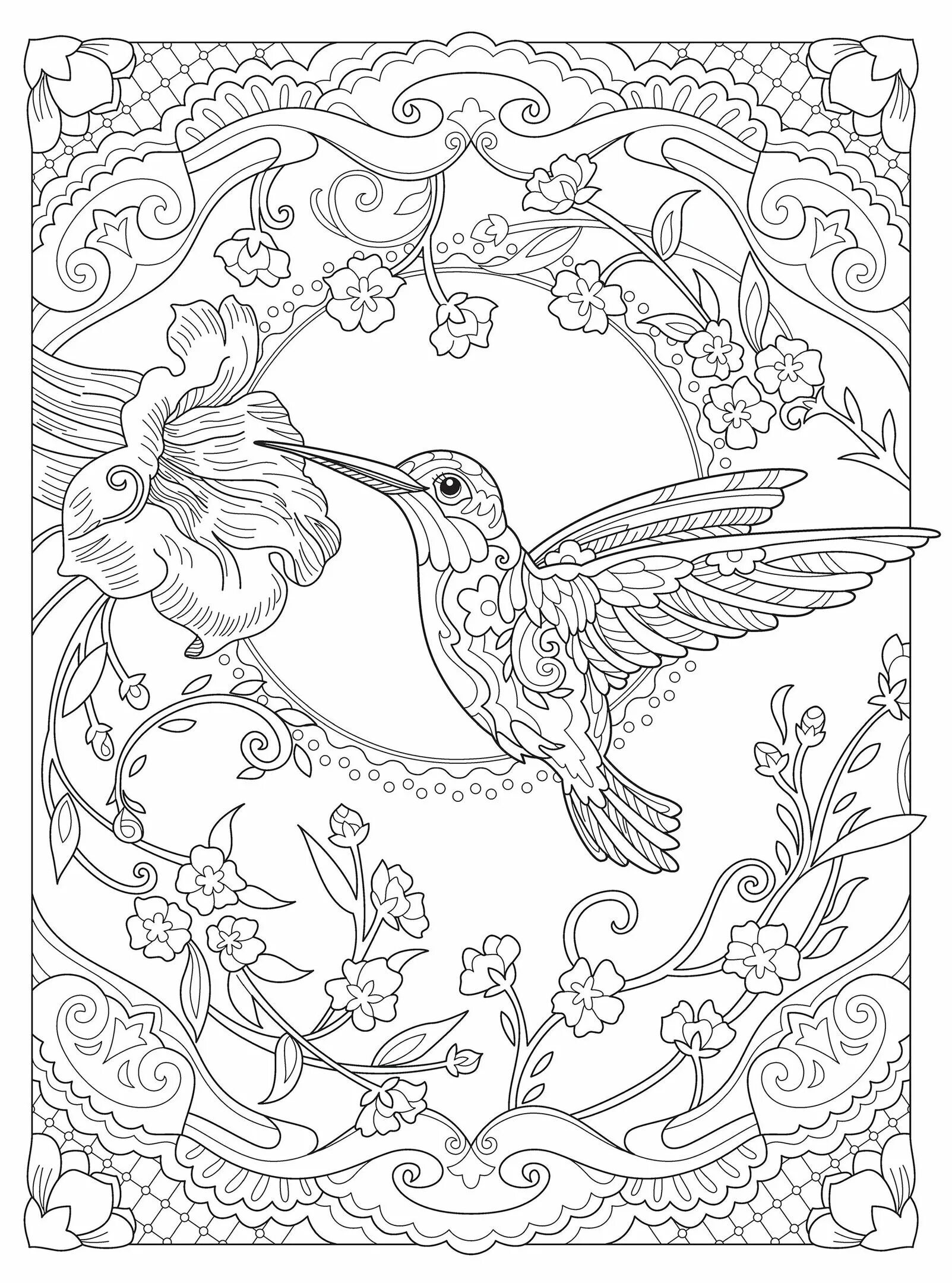Surreal coloring art page