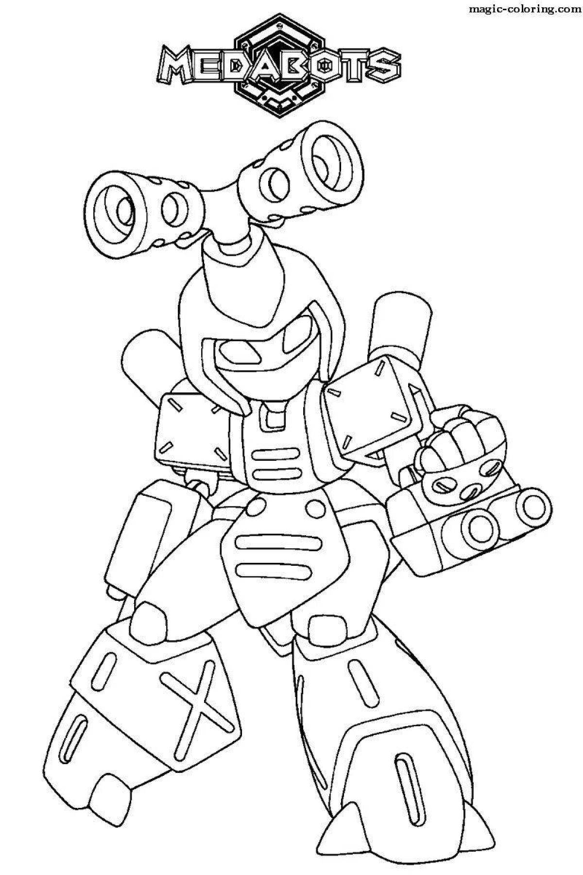Colored explosive bots coloring pages