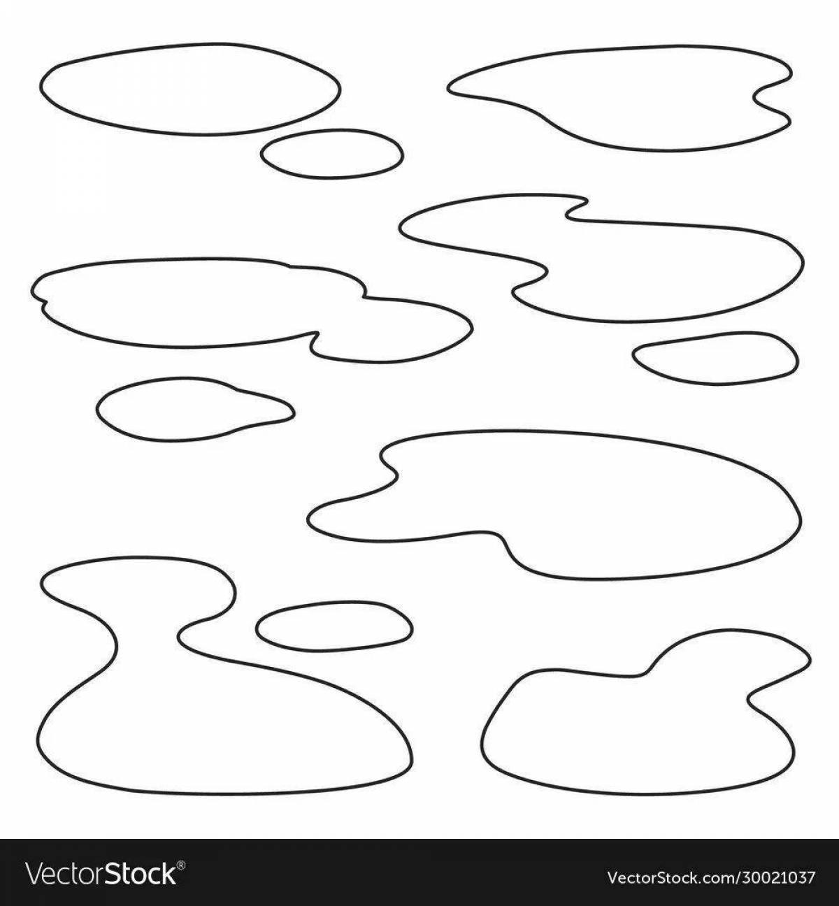 Colorful puddle coloring page