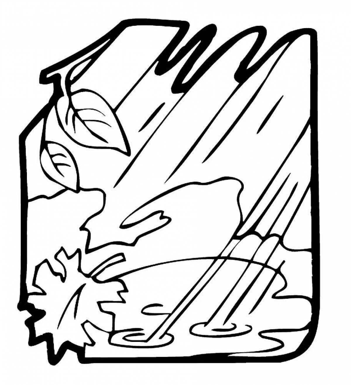 Glitter puddle coloring page