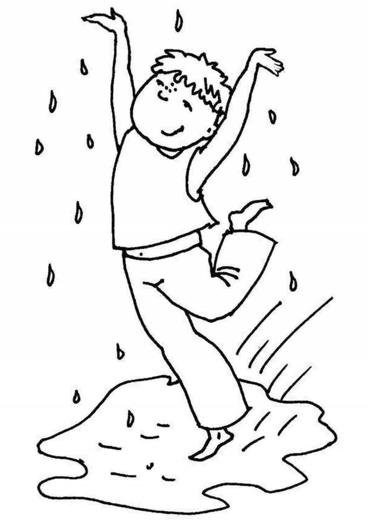 Sunny puddle coloring page