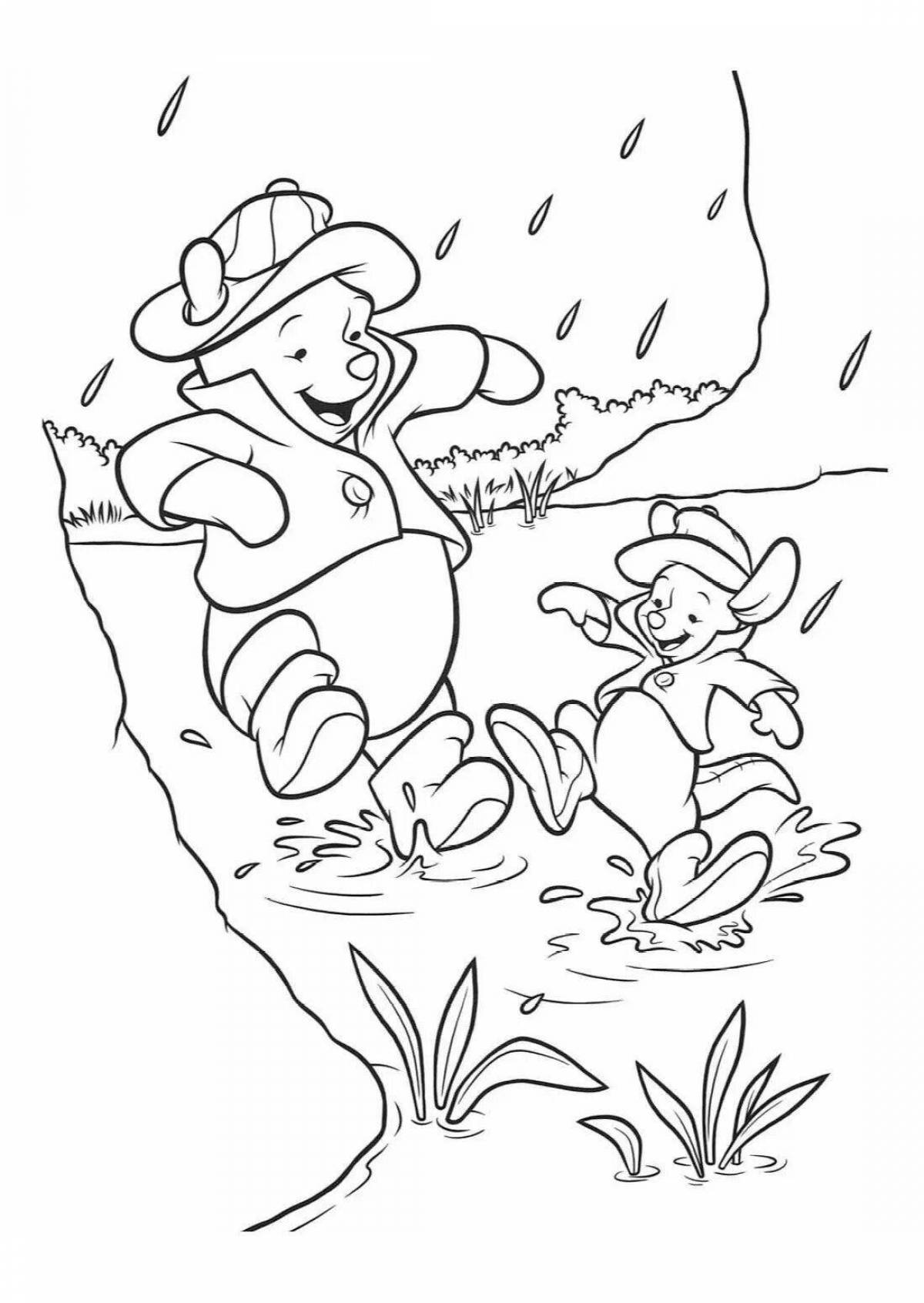Animated puddle coloring page