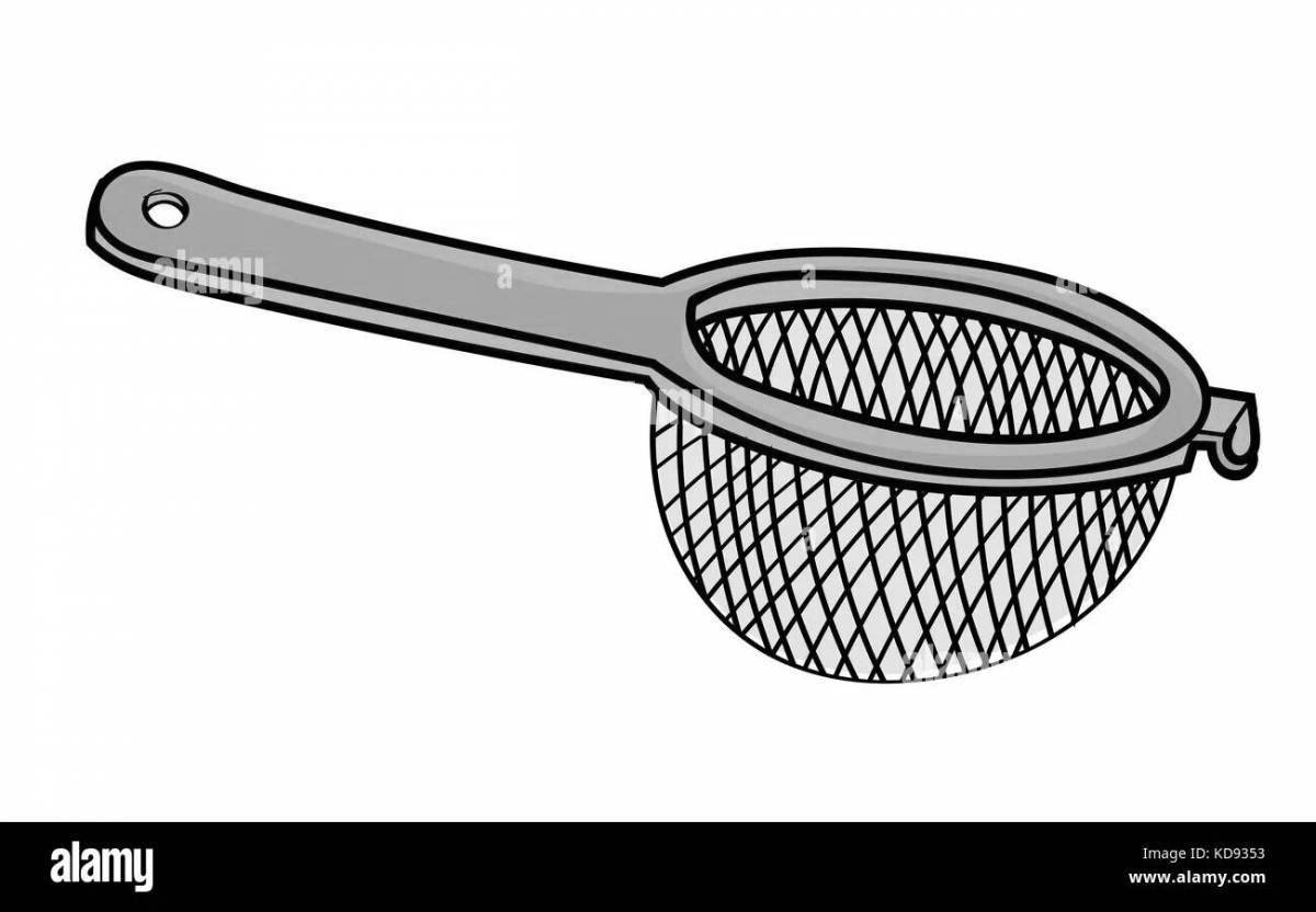 Colorful sieve coloring page