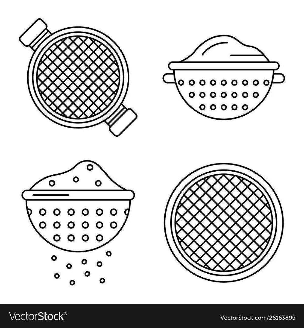 Vibrant sieve coloring page