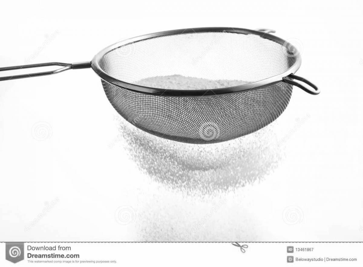 Attractive sieve coloring page