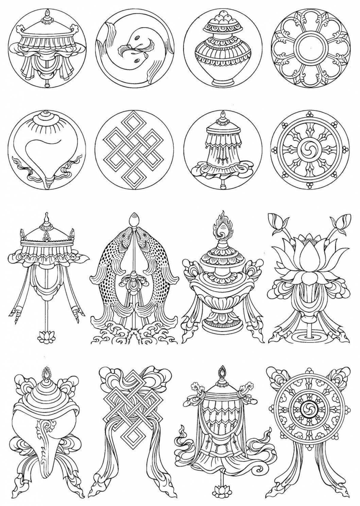 Coloring page graceful amulet