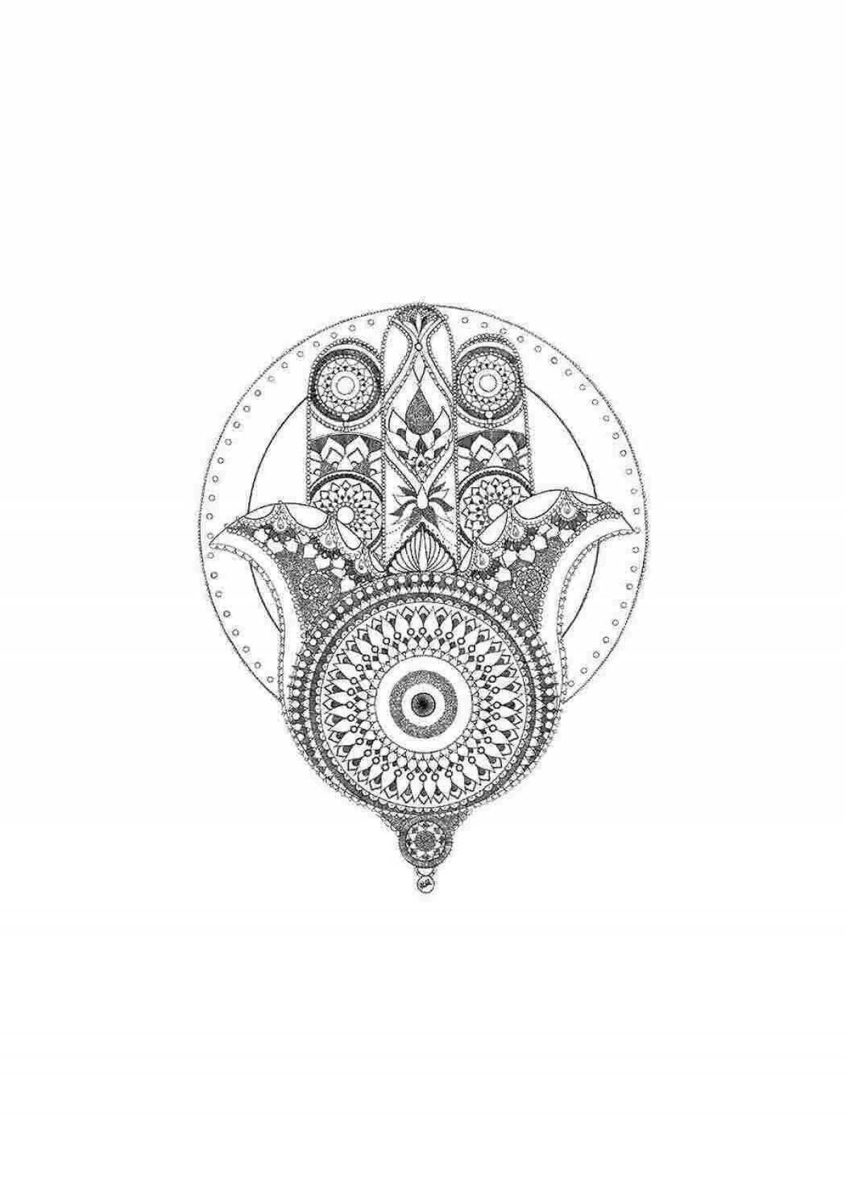 Attractive amulet coloring page
