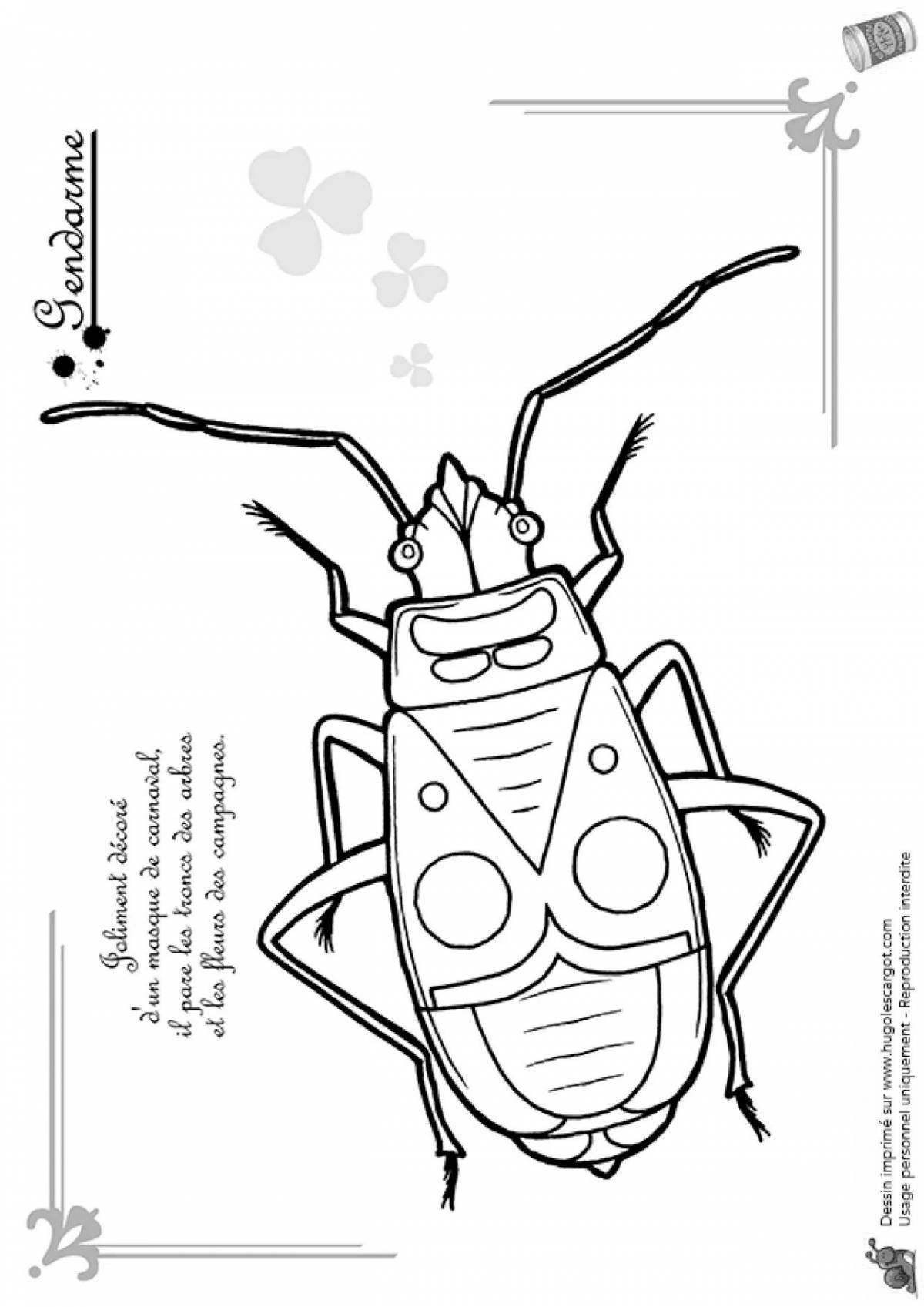 Cute coloring page bug
