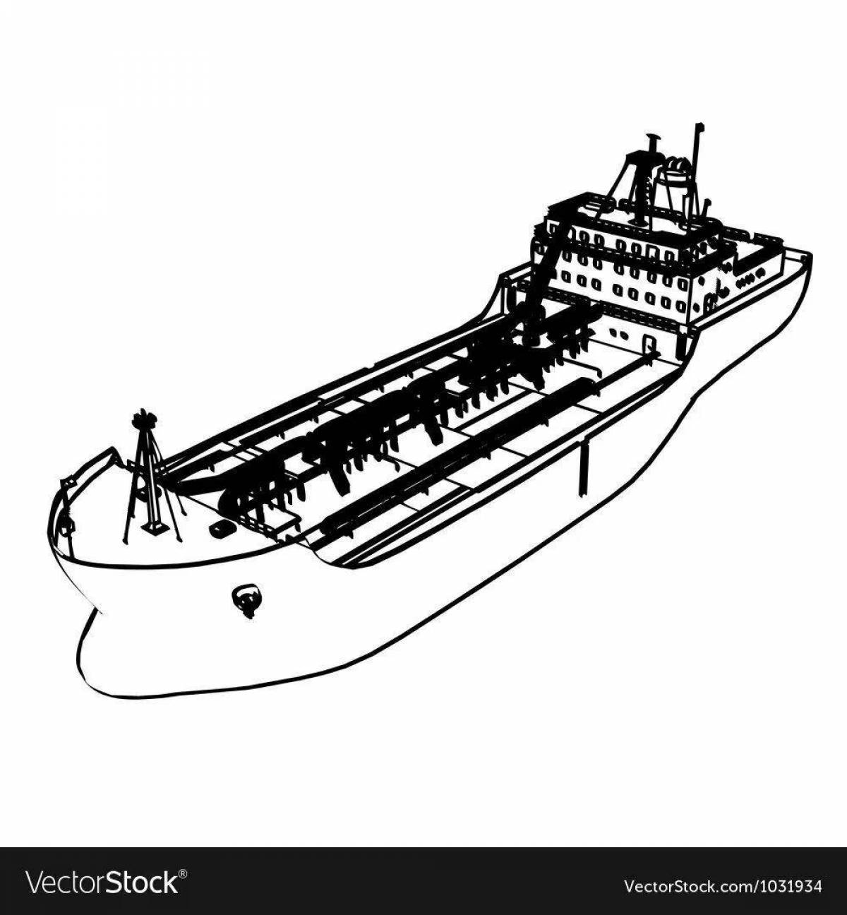 Majestic tanker coloring page