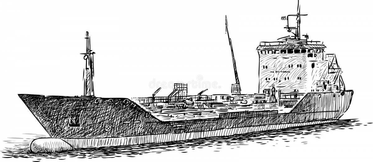 Grand tanker coloring page