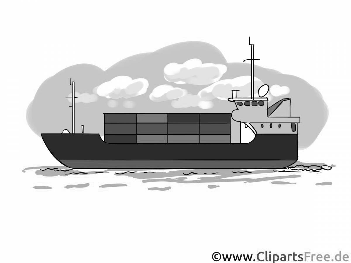Glitter tanker coloring page