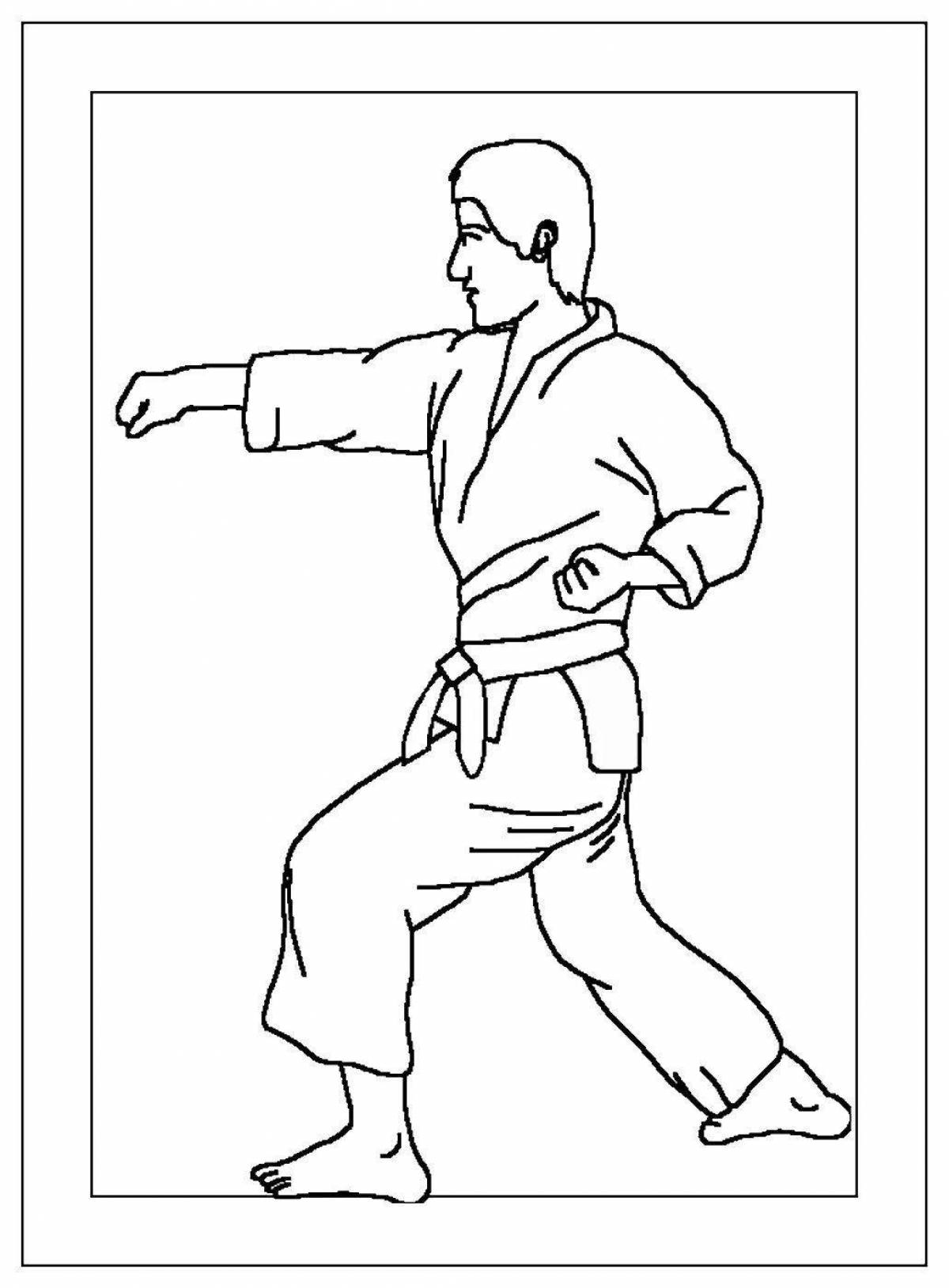 Involving judoka coloring book