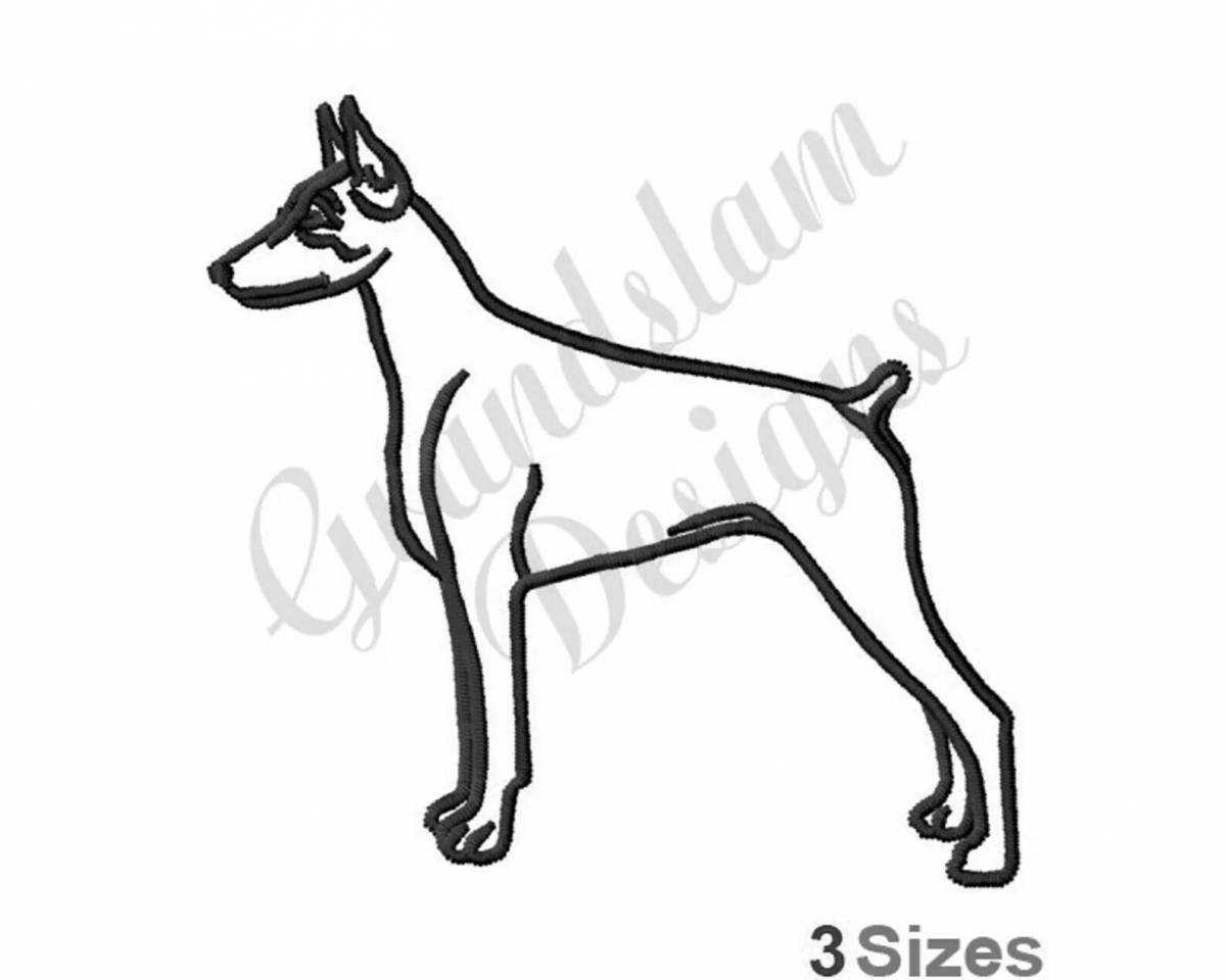 Coloring page cute miniature pinscher