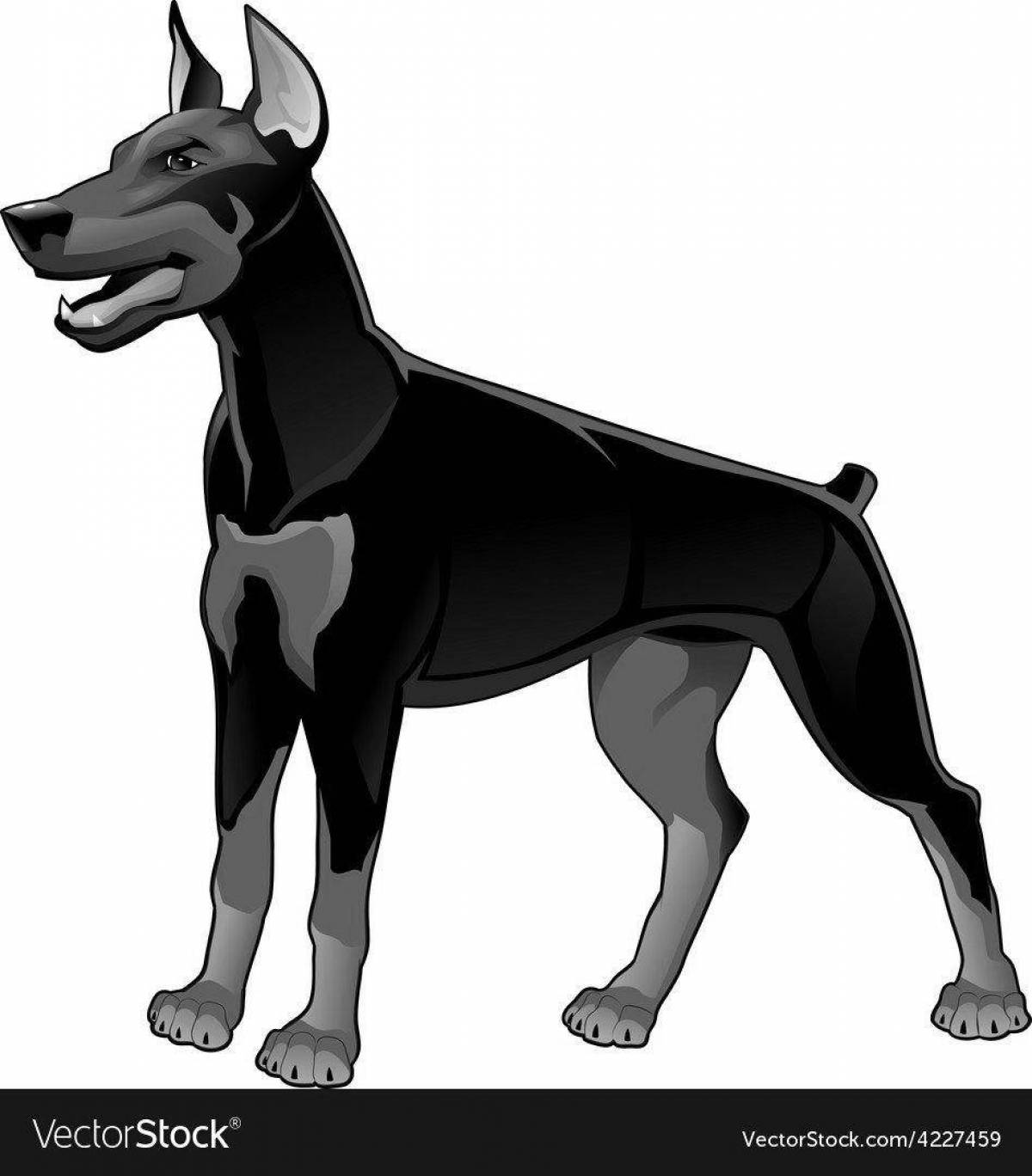 Coloring page energetic miniature pinscher