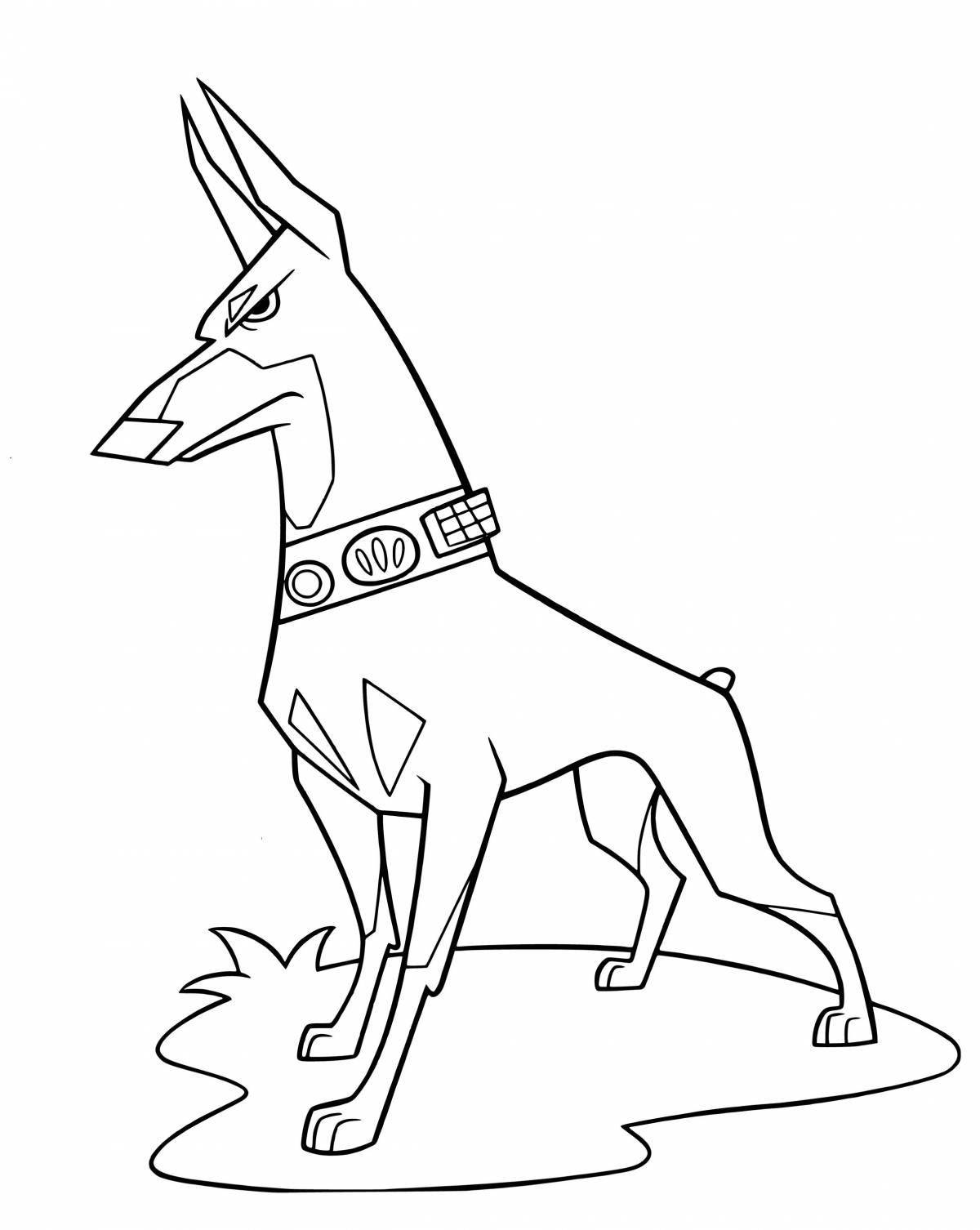 Dashing miniature pinscher coloring page