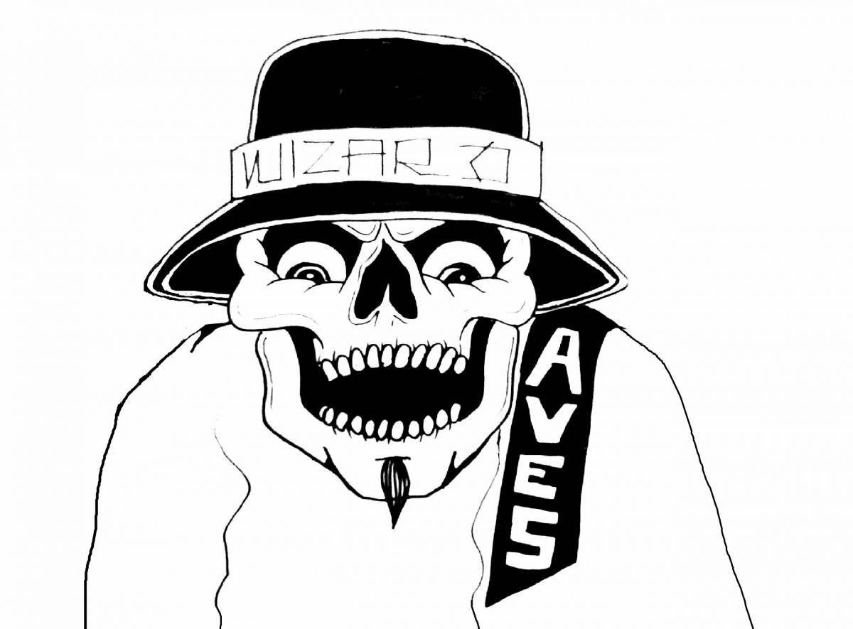 Exotic gangster coloring page