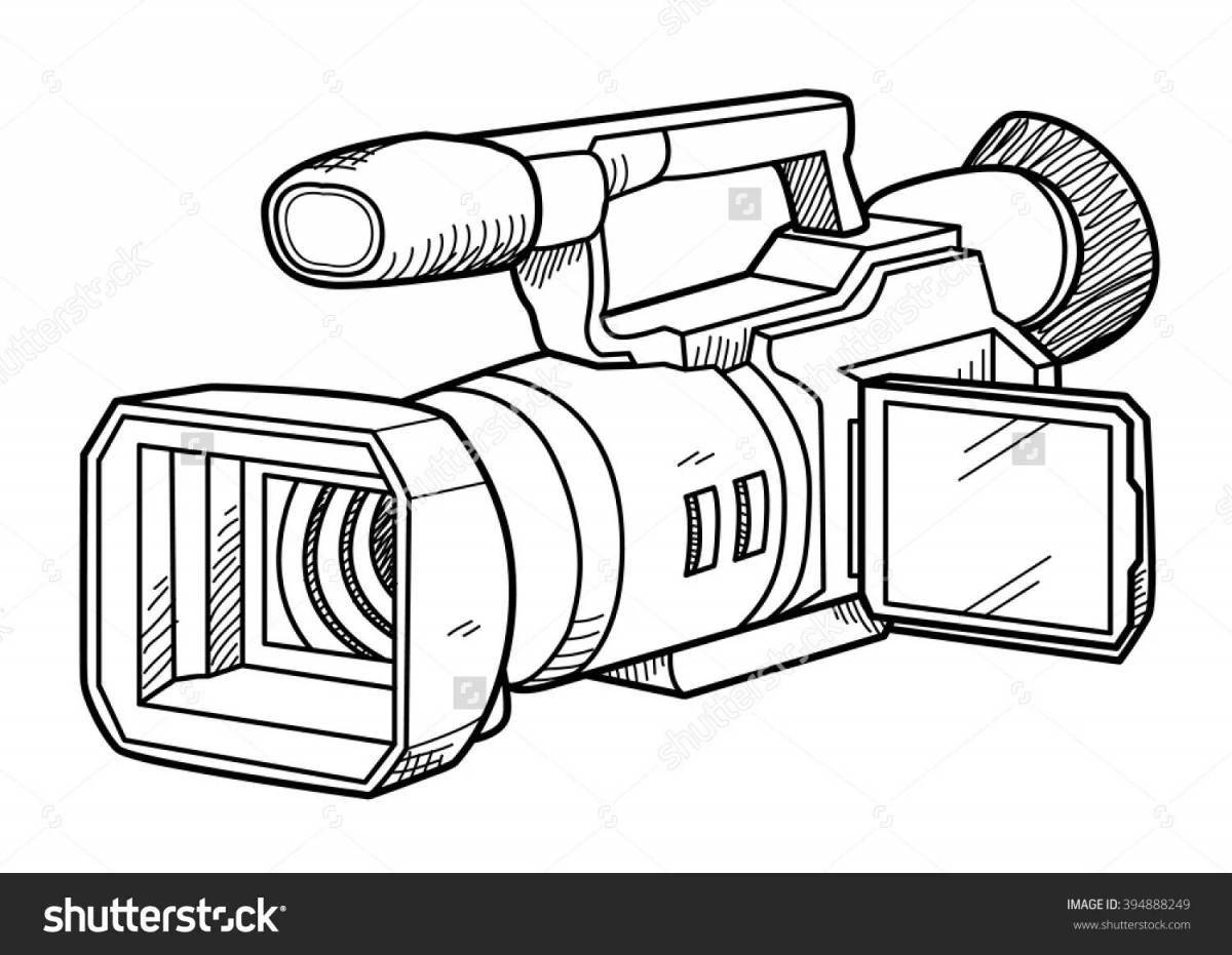 Colorful video camera coloring page