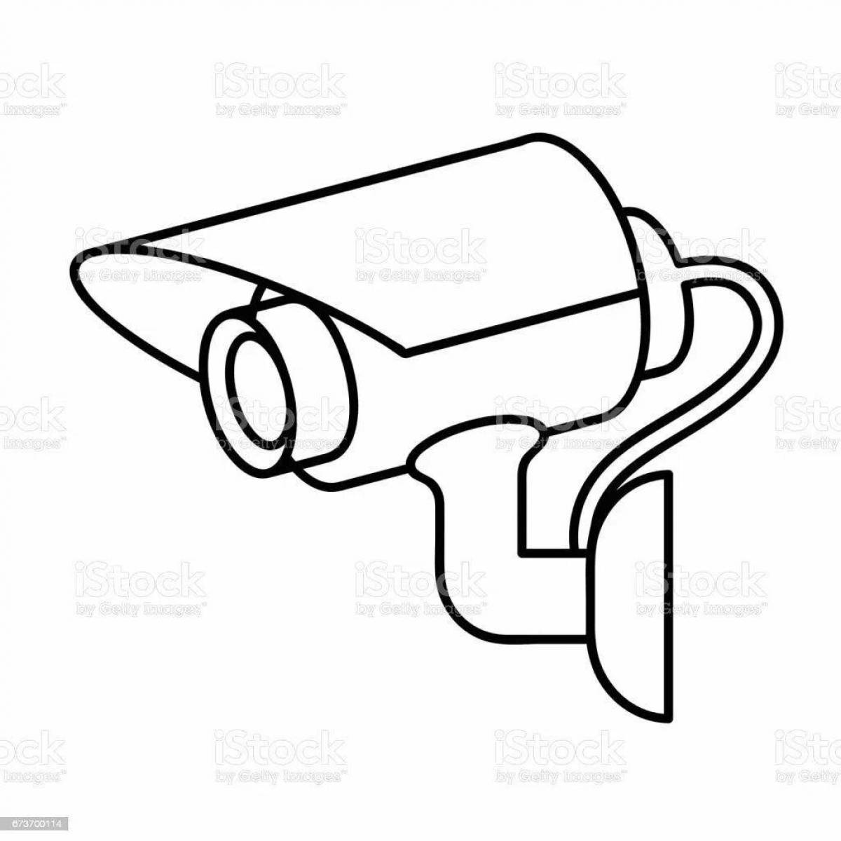 Coloring page of a video camera