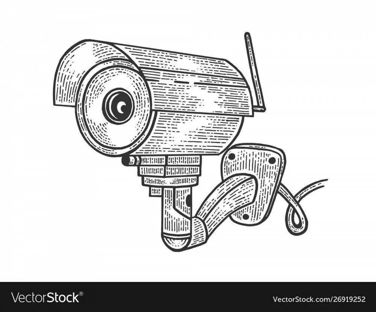 Coloring page charming video camera