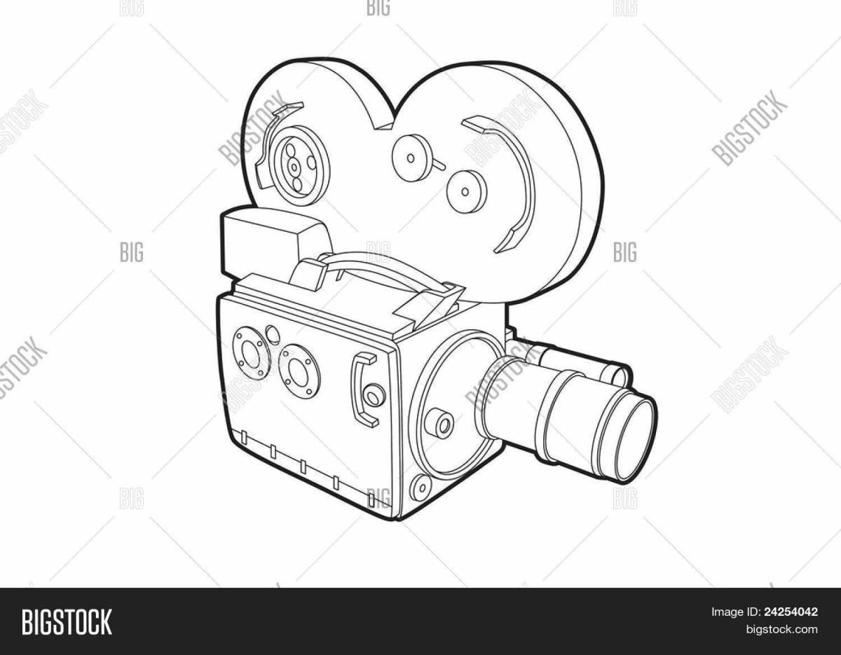 Cute video camera coloring page
