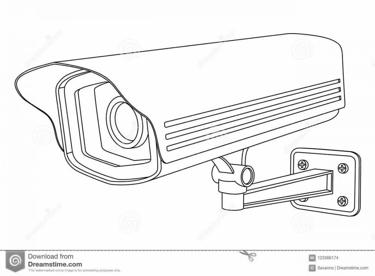 Fancy video camera coloring page