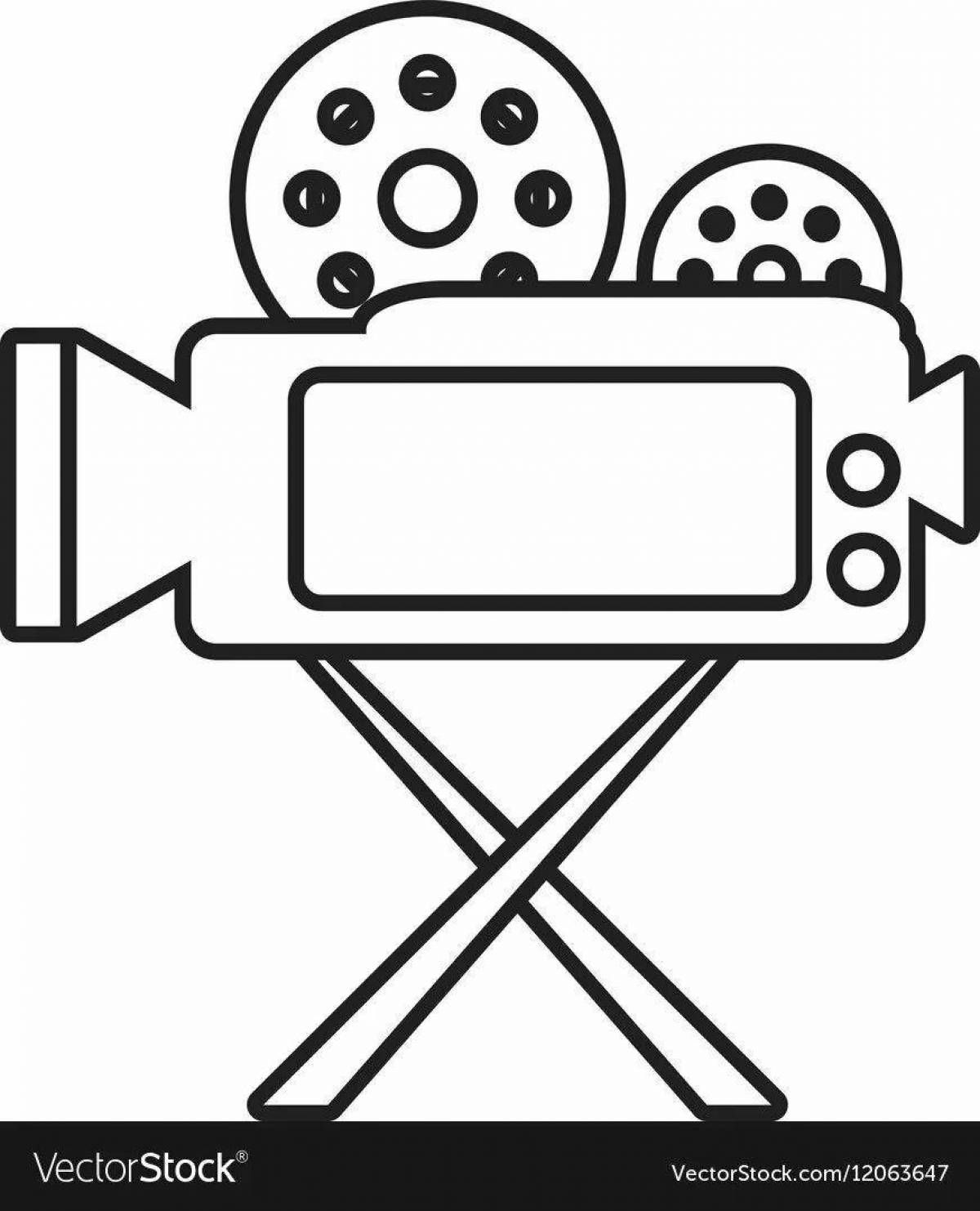 Animated video camera coloring page