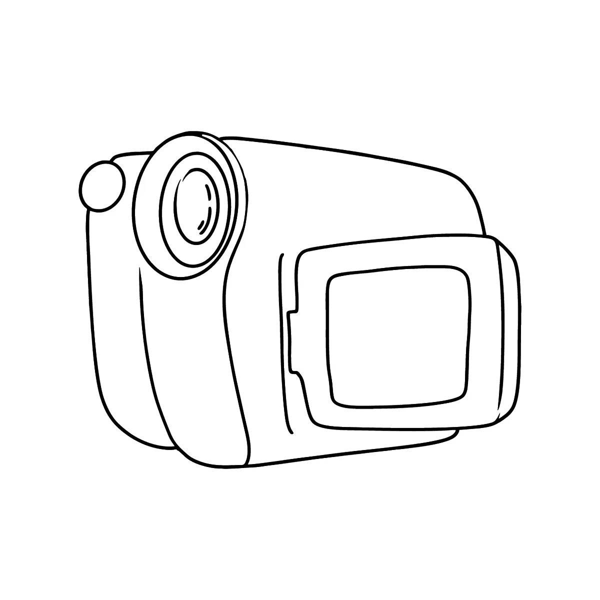 Страница раскраски с динамической видеокамерой