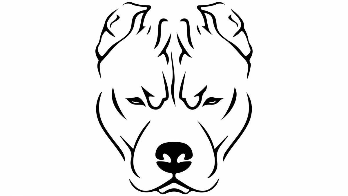 Amazing amstaff coloring page