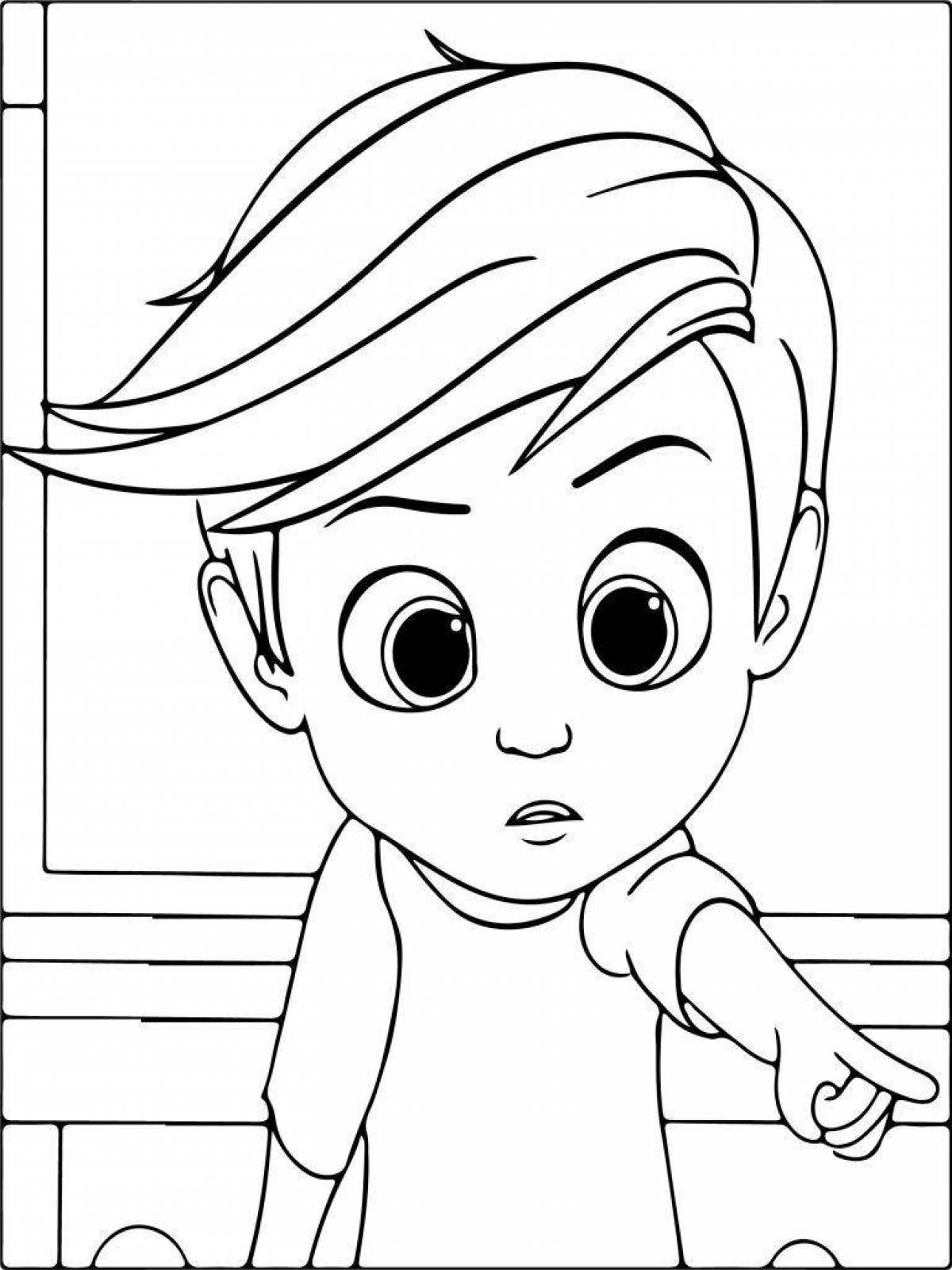 Photo Generously coloring the boss page