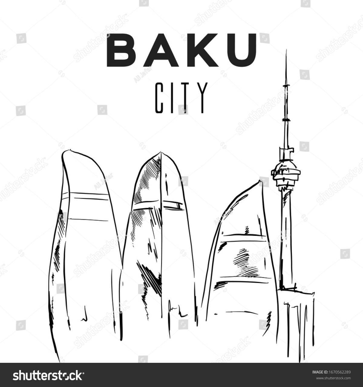 Coloring book excited baku